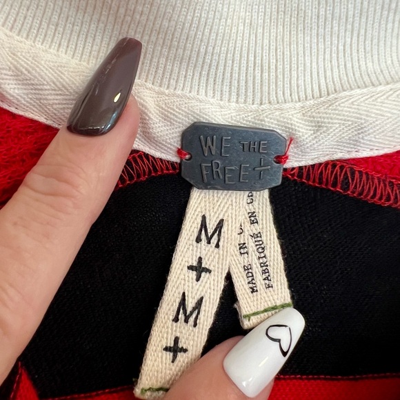 Free People Red and Black Striped Rugby Top - Picture 8 of 8
